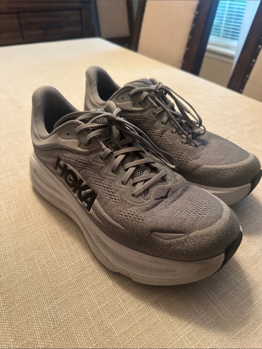 Hoka Gray Athletic Running Sneakers with Black Logo men’s size 13 4E